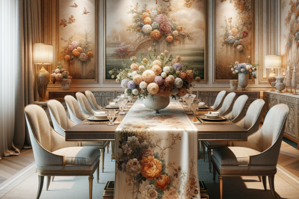 Toalha em seda pintada a mão